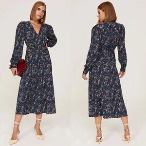 New Derek Lam Blue Floral Long Sleeve Dress IT 42 US 6